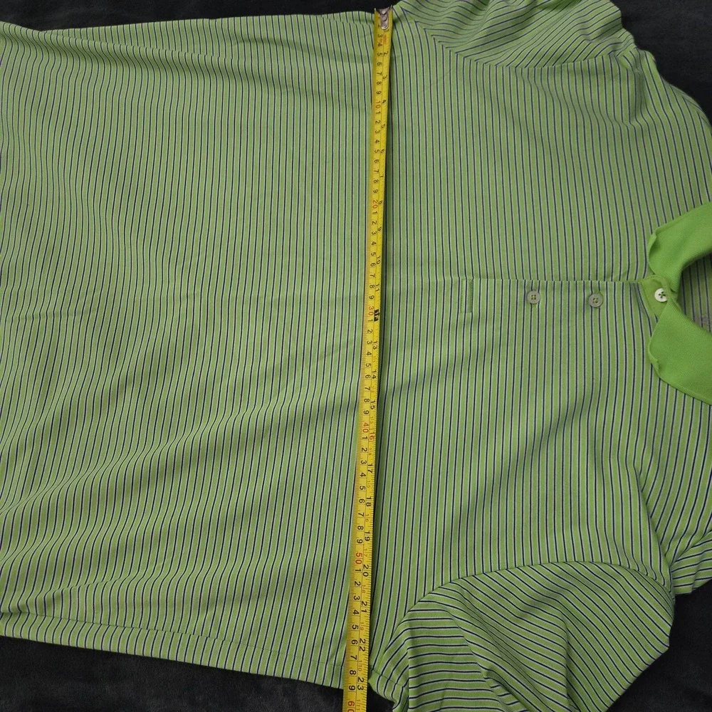 POLO GOLF Ralph Lauren Interlock Light‎ Green stripe polo shirt, L